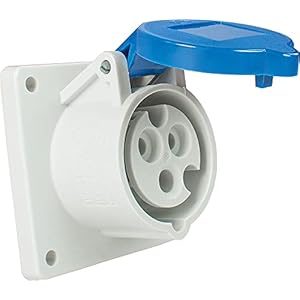 as – Schwabe Prise Enctrable 200250 V / 16A avec Couvercle à Clapet Caravanes et CampingCars Prise à 3 Pôles pour l’Extérieur IP44 Made in Germany Blanc I 60480