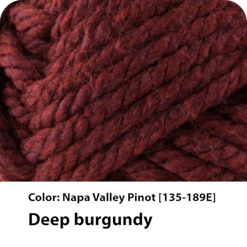 Image of Lion Brand Yarn Hometown Yarn, Super-Bulky Yarn for Knitting, Crocheting, and Crafting, 3 Pack, Napa Valley Pinot | Super Bulky Acrylic Fiber for Warm Crochet Blankets, Knit Winter Hats, Chunky Cardigans, Soft Scarves, Weaving