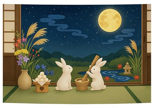 Amazon.co.jp: next.design タペストリー 十五夜 中秋 月見 お月見 月