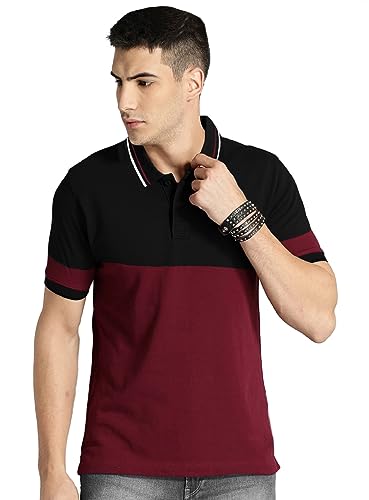 Image of LEOTUDE Regular Fit Half Sleeve Matty Polo Neck Men's Tshirt (Mustard Color)