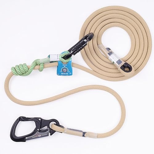 Image of RNA Ice Positioning Lanyard System - 4pc Set with 12ft Tritech Rope, Revo Ice Pulley, 28 inch Ocean Hitch Cord, and Omega Pacific Raider Carabiner - Made in USA
