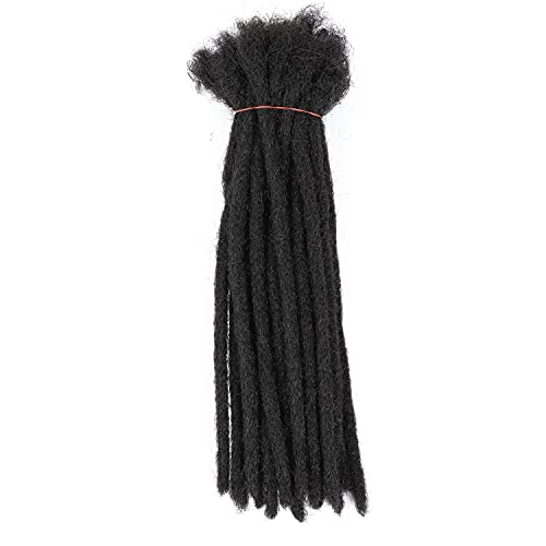 FREESHOW 8 Inches to 12Inches 0.4cm Width Dreadlock Extensions 10 Strands & 60 Strands 100% Human Hair Handmade Dreadlock Extensions For Black Women/Men (0.4cm-8"10PCS, Natural)