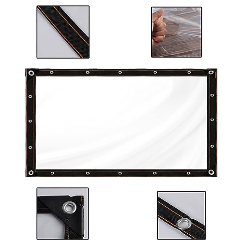 Lona impermeable de 0,12 mm transparente resistente al viento con ojales 3