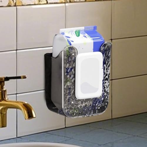 Tissue & Wipes Holder No Drill Wall Mount for Bathroom Kitchen — view 3