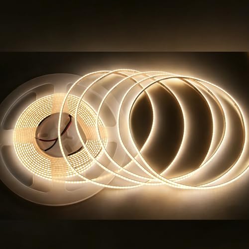 TOPUONE 3mm COB LED Strip Light 12V Ultra Thin Tape Light Natural White