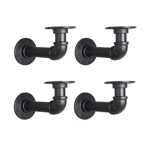 YCCO L Pipe Shelf Brackets 4 Pack