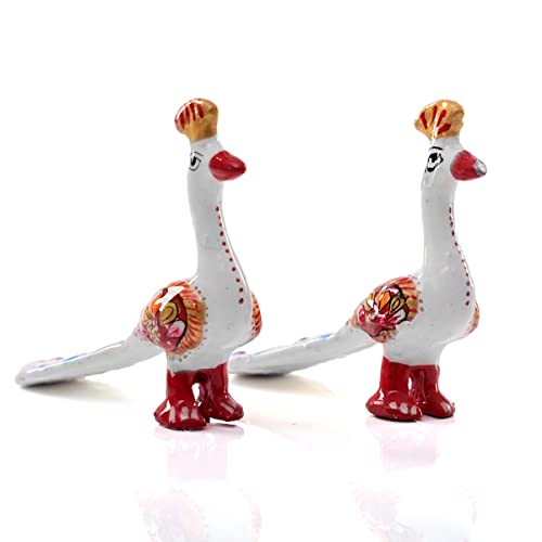 Estatuas de Pareja de Pavos Reales Blancos Tradicionales Indios miniatura 5