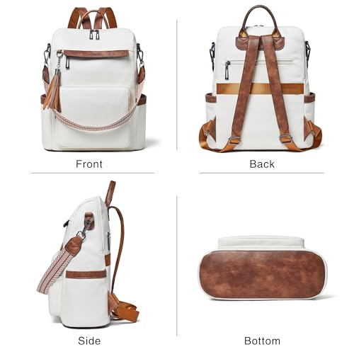 Image of Shrrie Vegan Leather Laptop Backpack for Women 15.6 inch Work Backpack Fashion Travel Backpack Purse for Travel College Work