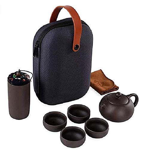 Purple sand portable travel Tea Set Tea Pot one pot and four cups set-text can be customized