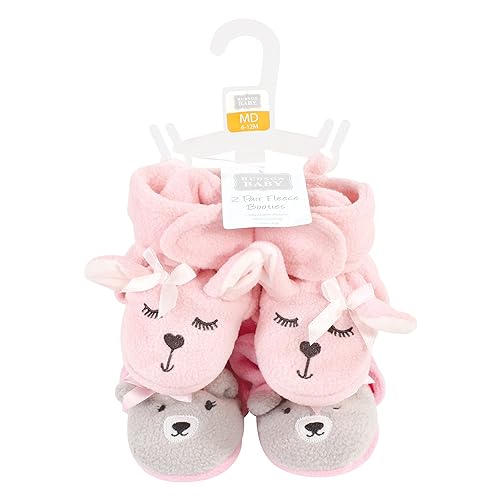 Image of Hudson Baby Cozy Fleece Booties with Non Skid Bottom,