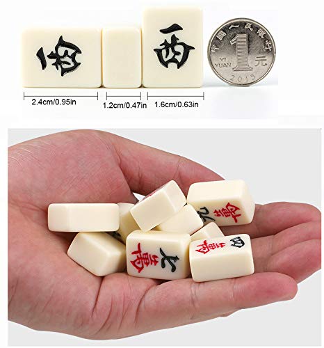 Set de Mahjong Chino Mini 144 Fichas con Bolsa y Tapete miniatura 2