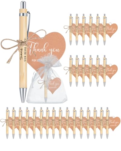 Thank You Gifts For Women Men - 30 Sets Lucky Wooden Ballpoint Pen Wedding Favours Wedding Gifts Ideas For Women Colleagues Nurses Teacher Lucky Pen With Thank You Cards