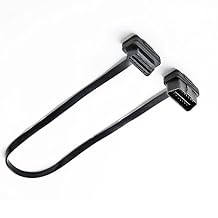 bbfly OBD2 Extension Cable, A2 Flat Ribbon Cable Full 16pin OBDII Male to Female Cable with Angled Connectors 1FT/30CM