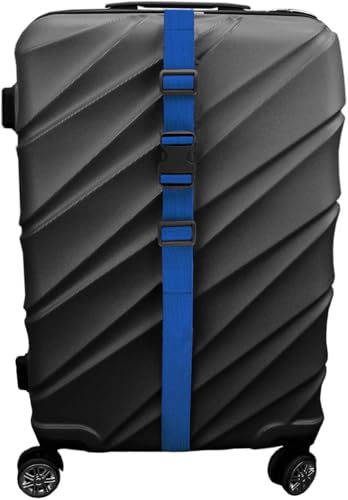 Image of MAGARROW 1.5 inch Utility Luggage Straps with Buckle Adjustable, 4-Pack (Blue, 1.5 in x 4.5 ft)
