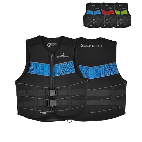 Spinera Relax 2 Neopren Weste 50N – Allround Schwimmweste für SUP, Kajak, Wakeboard, Jetski & mehr, CE-Zertifiziert, Verfügbar XS bis 3XL – Neopren-Weste mit Reißverschluss & Schnallen, Blau (L)