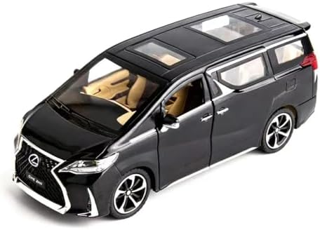 WAKAKAC Model Car 1/24 Lexus Lm300 Alloy Pull Back Metal Collectible Toy Car With Light & Sound Toy Vehicle Door Can Be Opened, Black