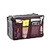 AnHua Fashion Multi-function Bag in Bag Travel Makeup Organiser Handbag Pouch Insert Women's Handbag (Wine)