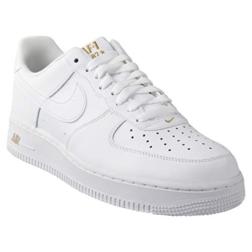 Image of Nike Men's Air Force Sneakers, Black White /Metallic Gold 102, 7 UK