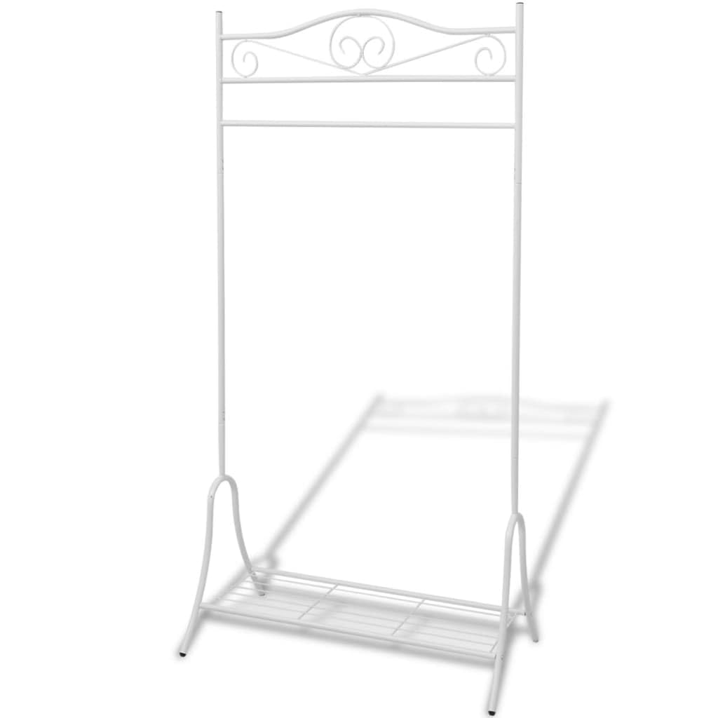vidaXL Perchero de Ropa Decorativo y Práctico Estructura de Acero Blanco Burro