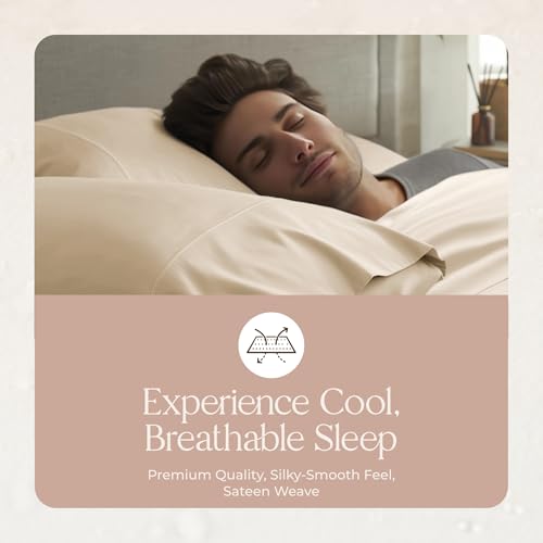 Image of 100% Organic Cotton Pillow Cases Queen Size Set of 2-100% Cotton Pillowcases GOTS Certified 300 Thread Count - Naturally Cooling Comfortable Breathable & Soft Pillow Cases (Dune, Queen)