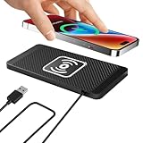 ZPSHYD Wireless Car Charger Charging Pad 15W Non Slip Fast Charging Phone Charger 4 Charging Modes, Compatible with Android iOS Qi Devices (1m Cable USB Port)