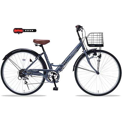 【大阪限定・整備済】シティサイクル 黒／タイヤ新品(パンク防止剤入り)・匿名配送 パンクしない 26型 V型シティサイクル 外装6段変速・LEDオート