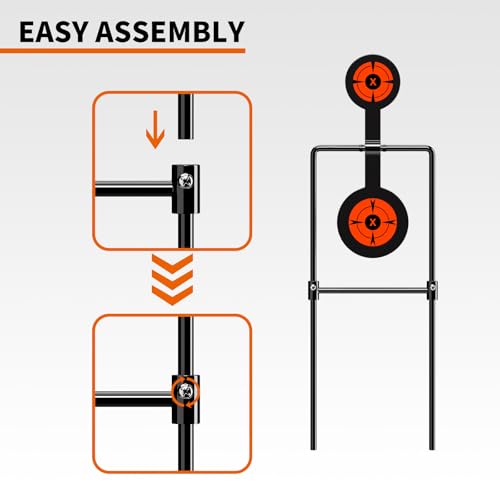 highwild double spinner shooting targets - auto reset steel target - for centerfire handguns up to 44 magnum