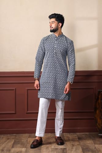 Image of Kurta for Men | Traditional Men's Ethnic Wear | Cotton Blend Kurta for Festive, Wedding & Casual Occasion