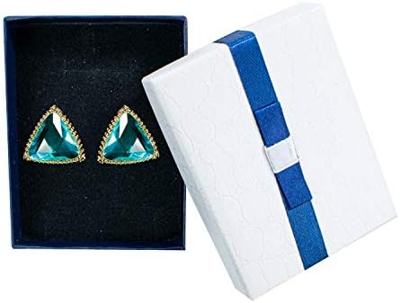TRIXES Gift Boxes x6 Jewellery Box - Square Rectangular Gift Box Set Cardboard Gift Display Box - Gifting for Weddings, Christenings, Parties, Christmas and Much More (Blue)