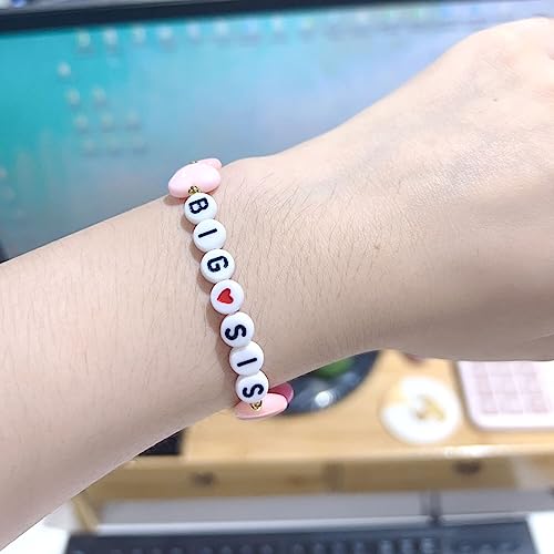 Image of Fuqimanman2020 Big Sister Bracelet Colorful Little Sister Bracelet Letter Beads Bracelet for Sister Jewelry Gift