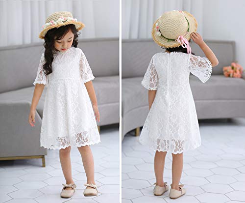 Youwon Flower Girls Dress Lace Dress Vintage Country Wedding Party Dress 2-6 7-16 Off-White 14-16 Years #TOP2