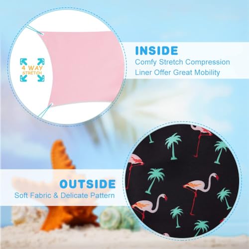 Image of Cozople Boys Swim Trunks Compression Liner Swim Shorts Quick Dry Bathing Suit with Boxer Brief Swimwear 2-20T