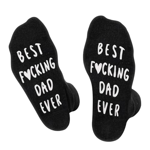 SuniSooci Best Fucking Dad Ever Socks for Men from Daughter Son Kid- Funny Novelty Fathers Day Birthday Gifts for Daddy Step Dad-Silly Funky Crazy Valentines Fun Gift Ideas Christmas Stocking Stuffers