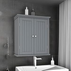 Choochoobathroomwallcabinetoverthetoiletspacesaverstoragecabinetmedicinecabinetwith2doorandadjustableshelvescupboardgrey  Urban Country Home Decor Choochoo bathroom wall cabinet over the toilet space saver storage cabinet medicine cabinet with 2 door and adjustable shelves cupboard grey  urban country home decor
