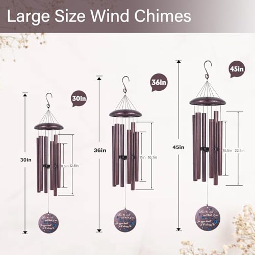 Image of ASTARIN Memorial Butterfly Deep Tone Wind Chimes Personalized, (Printing in Texas) Sympathy Remembrance Gifts for Loss of Mom Dad, Bereavement Gifts for Condolence Funeral, Garden Decoration