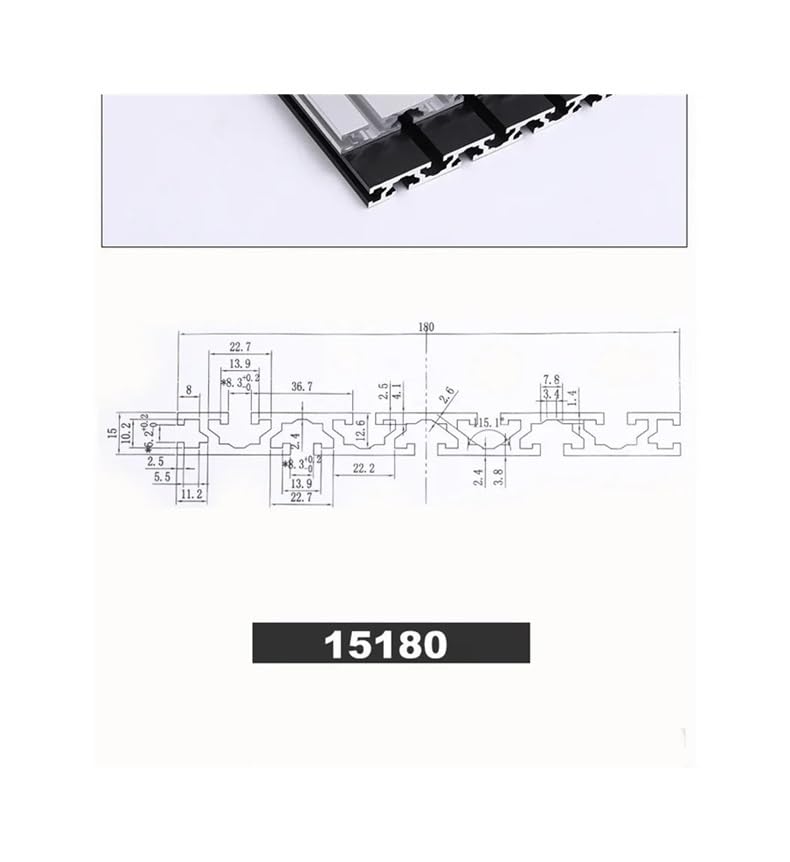 1PC czarny 15180 profil aluminiowy wytłaczany 100mm-570mm długość części CNC anodowana szyna liniowa dla majsterkowiczów stół warsztatowy drukarki 3D(200mm)