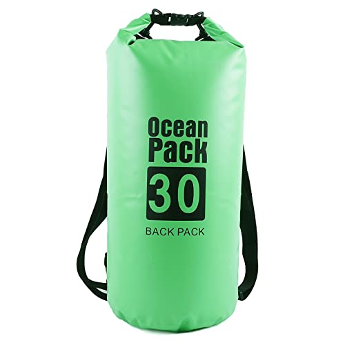 JIMACRO Sac Étanche avec Longue Sangle Réglable, 30L Sac Étanche Nautique, Dry Bag Sac Imperméable pour Activités de Plein Air et Sports Kayak Bateau Canoë Pêche Rafting Natation Snowboard Cover