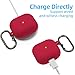 Compatible with AirPods 4 Case 2024, Premium Soft Silicone Protective Case Cover for Apple AirPods 4th Generation with Cleaner Kit, Carabiner and Keychain Accessories for Women Girls (Wine Red)