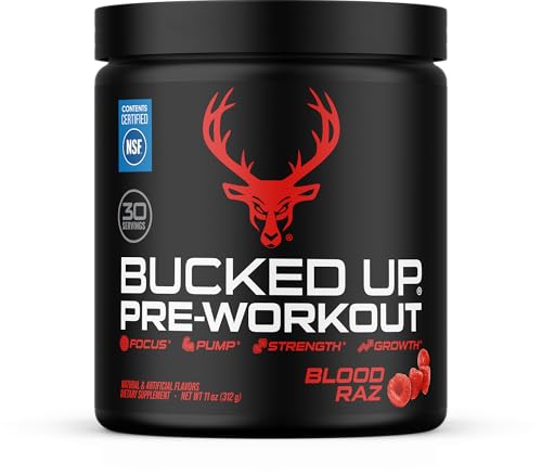 Image of Bucked Up Pre Workout 6 Grams Citrulline, 2 Grams Beta Alanine, and 3 Other Registered trademarked Ingredients (Red Raz)