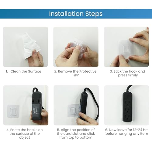 Image of Self Adhesive Heavy Duty Wall Hooks for Hanging Transparent Stainless Steel Waterproof Hooks for Kitchen, Bathroom, Home & Office (Double-Sided Wall Hook)