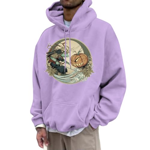 Halloween Hoodies for Men,Halloween Frog Pumpkin Print Casual Graphic Hoodies | Autumn Winter Fashion Clothes4