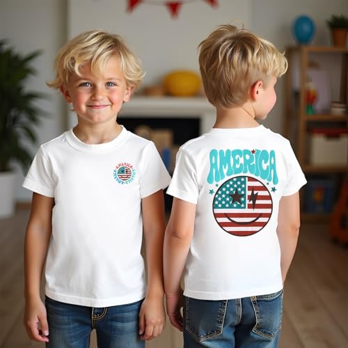 MODNTOGA Boys Girls 4th of July Shirt USA Flag Graphic T-Shirt Big Kids America Print Short Sleeve Patriotic Holiday Tee Tops3