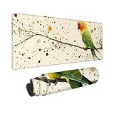 Tappetino Mouse XXL 800x400 mm Tappetino Mouse Gaming Bird Impermeabile Mousepad Animale Sottomano Scrivania con Base in Gomma Antiscivolo Ufficio Accessori Tappeto Scrivania Bordo Cucito per PC P-28
