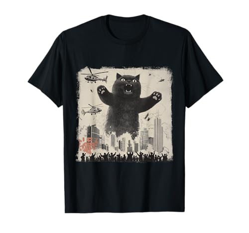 Vintage Japanische Katze Kaiju Monster Art Japan Retro Style T-Shirt