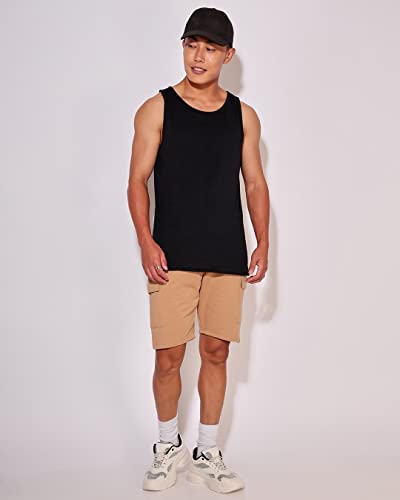 Image of Bewakoof Men's Solid Regular Fit Sleeveless Round Neck Cotton Vest