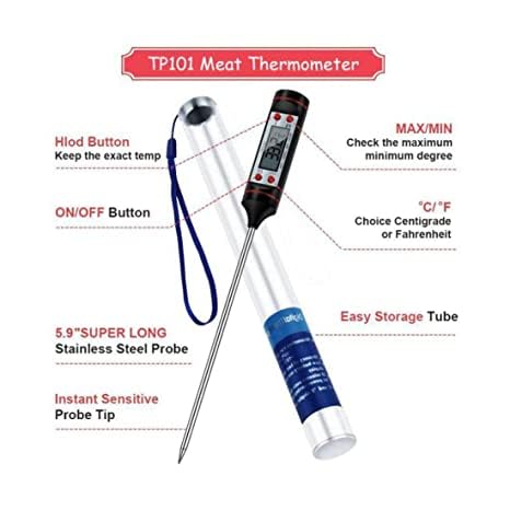 Image of MCP Healthcare Digital Food Temperature Meter and Digital Fridge Temperature Meter With hold & Multi- Function Portable Pocket LCD Thermometer For Indoor and Outdoor Meter