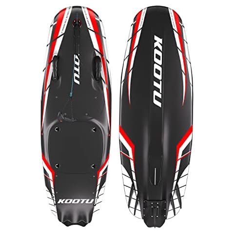 KOOTU Fuel Engine Jet Surfboard T1000 Carbon 110cc High 50km/h Speed Surfboard Water Recreation Sports Supplies with 3.5L Fuel Tank 5 Removable Fins Suitable for Open Water Cover