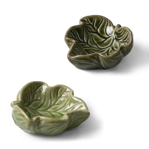 Hamster-Food-Bowl-2-Packs-Ceramic-Leaf-Hamster-Bowls-Guinea-Pig-Food-Dish-Water-Bowls-for-Gerbil-Mouse-Chinchilla-Hedgehog Hamster Food Bowl, 2 Packs Ceramic Leaf Hamster Bowls Guinea Pig Food Dish Water Bowls for Gerbil Mouse Chinchilla Hedgehog - Image 1
