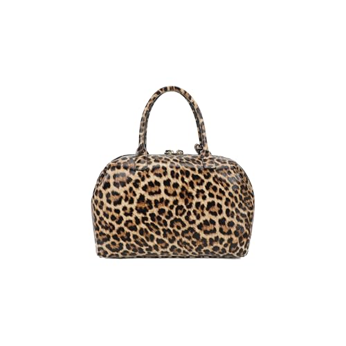 Sac Braccialini Michelle léopard en cuir à double poignée