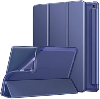 MoKo Case Fits All-New Kindle Fire HD 10 & 10 Plus tablet (11th generation, 2021 release) 10.1", Soft TPU Translucent Frosted Back Cover Slim Smart Shell, Auto Wake/Sleep, Indigo